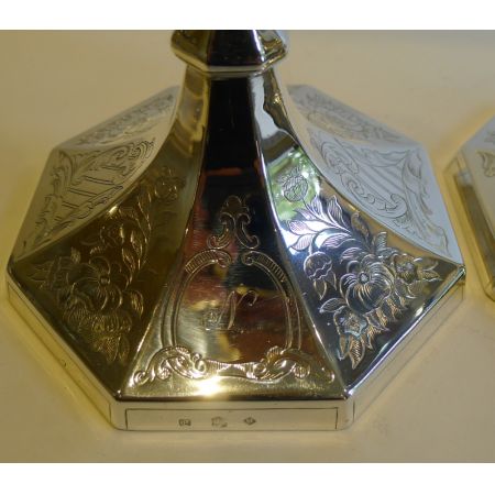 Antike englische Echtsilber Kerzenhalter ca 1851