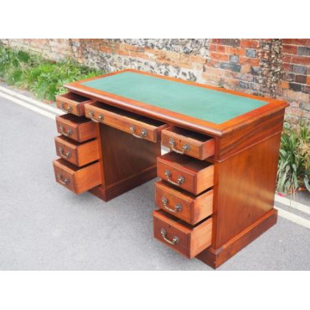 Viktorianischer antiker Mahagoni Schreibtisch englisch ca 1900