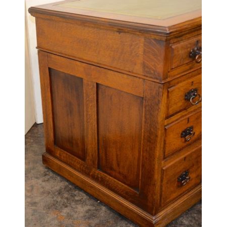 Viktorianischer britischer Eichen Schreibtisch antik ca 1890