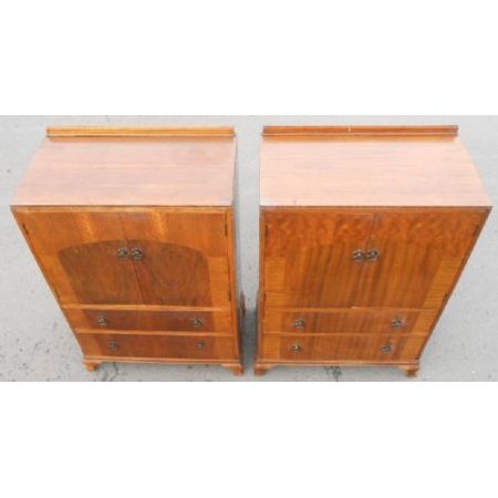 Art Deco Nussbaum Mahagoni Kleiderschränke antik englisch ca 1930