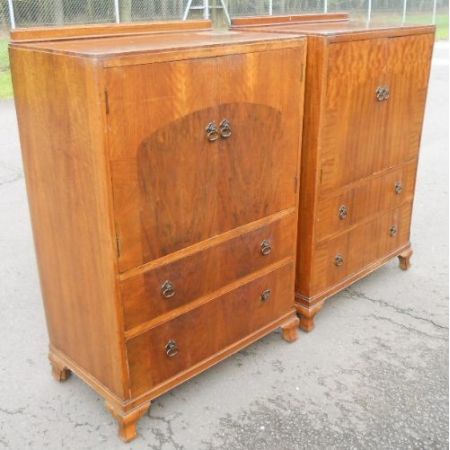 Art Deco Nussbaum Mahagoni Kleiderschränke antik englisch ca 1930