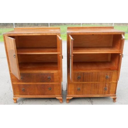 Art Deco Nussbaum Mahagoni Kleiderschränke antik englisch ca 1930