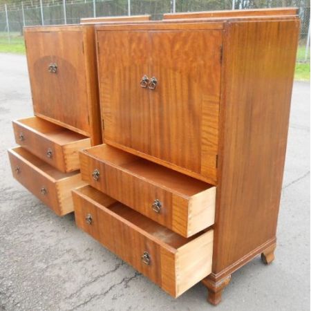 Art Deco Nussbaum Mahagoni Kleiderschränke antik englisch ca 1930