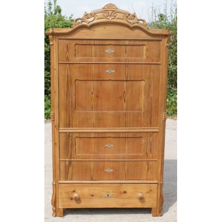 Antiker deutscher Kiefern Kleiderschrank Weichholz ca 1910