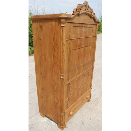 Antiker deutscher Kiefern Kleiderschrank Weichholz ca 1910