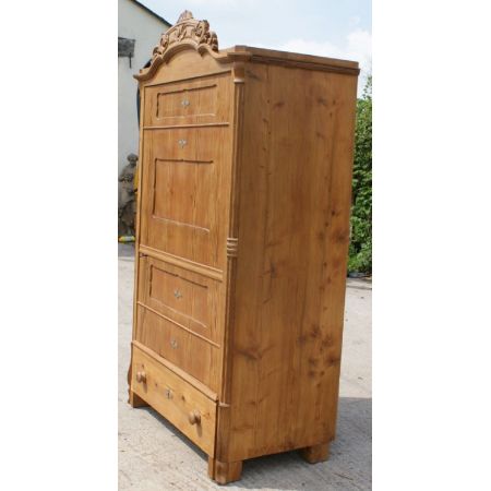 Antiker deutscher Kiefern Kleiderschrank Weichholz ca 1910