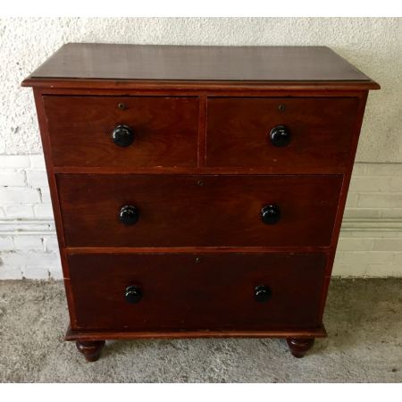 Viktorianische antike Kiefern Kommode lackiert ca 1850