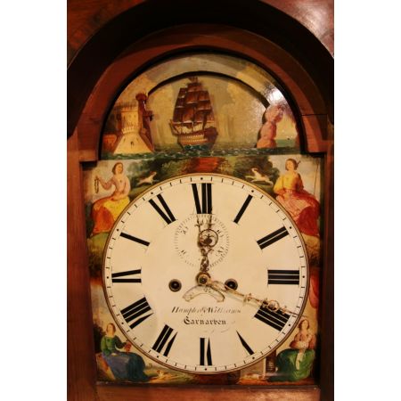 Walisische Antike Mahagoni Intarsien Standuhr ca. 19. Jh.