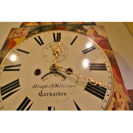 Walisische Antike Mahagoni Intarsien Standuhr ca. 19. Jh.