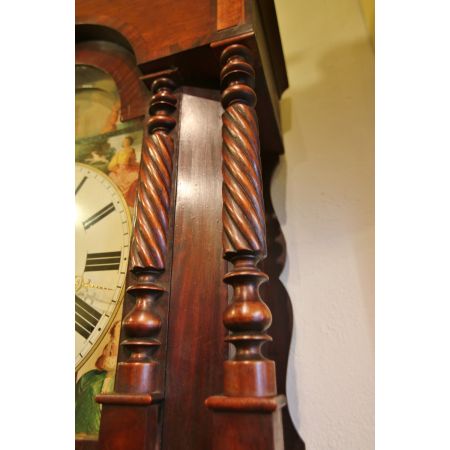 Walisische Antike Mahagoni Intarsien Standuhr ca. 19. Jh.
