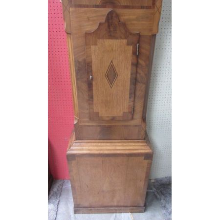 Antike Mahagoni Eiche Intarsien Standuhr englisch ca. 19. JH.