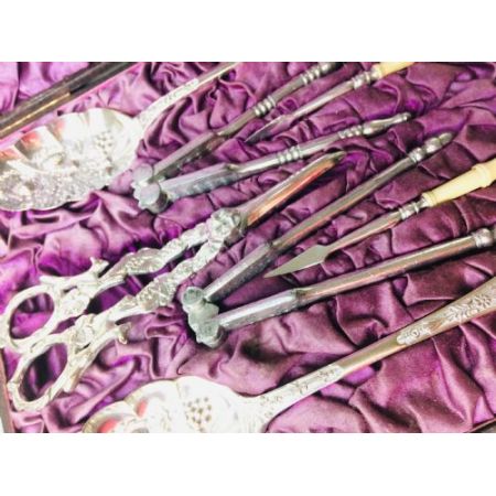 Viktorianisches antikes Besteck Set versilbert ca 1880