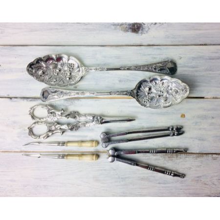 Viktorianisches antikes Besteck Set versilbert ca 1880