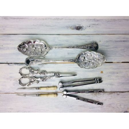 Viktorianisches antikes Besteck Set versilbert ca 1880