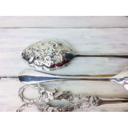 Viktorianisches antikes Besteck Set versilbert ca 1880