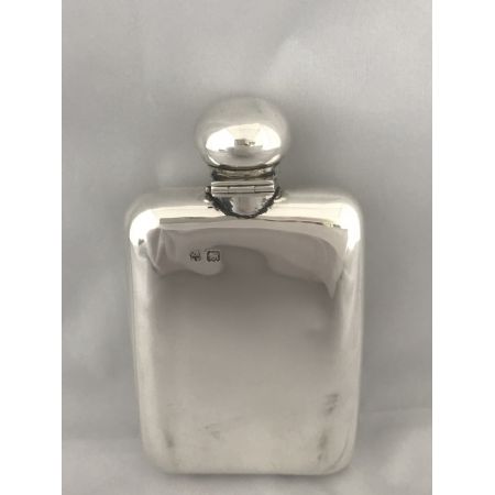 Edwardianischer englischer Echtsilber Flachmann original antik 1908