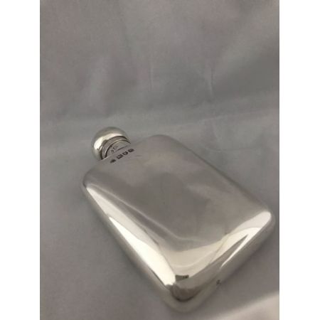 Edwardianischer englischer Echtsilber Flachmann original antik 1908