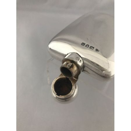 Edwardianischer englischer Echtsilber Flachmann original antik 1908