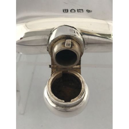 Edwardianischer englischer Echtsilber Flachmann original antik 1908