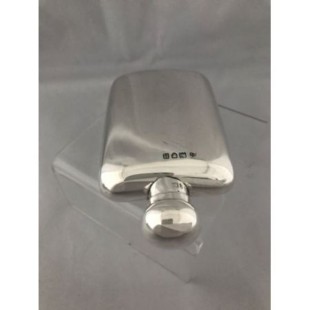 Edwardianischer englischer Echtsilber Flachmann original antik 1908