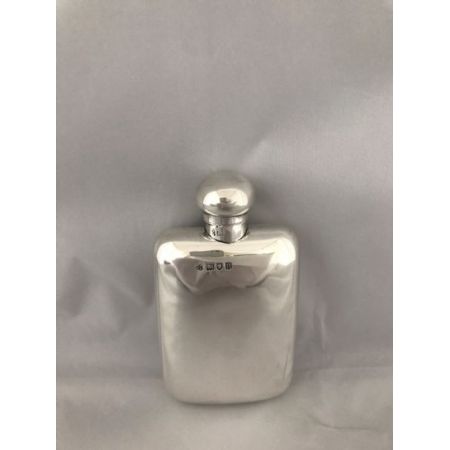 Edwardianischer englischer Echtsilber Flachmann original antik 1908