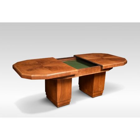 Art Deco Nussbaum Esstisch original antik ca 1920