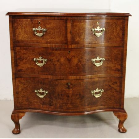 Antike englische Queen Anne Kommode Nussbaum ca 1910
