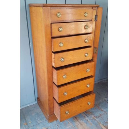 Englische Wellington Kommode Eiche antik ca 1880