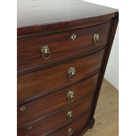 Regency Mahagoni Kommode Bowfront antik circa 1820
