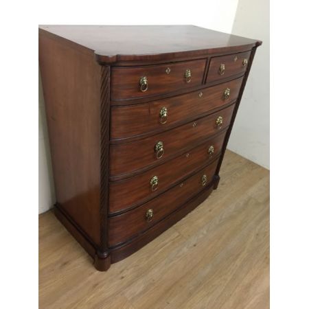Regency Mahagoni Kommode Bowfront antik circa 1820