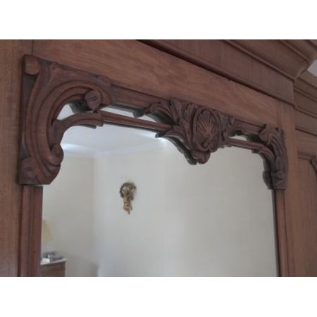 Viktorianischer Massivholz Kleiderschrank antik ca 1870