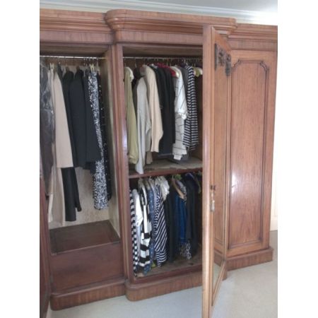 Viktorianischer Massivholz Kleiderschrank antik ca 1870