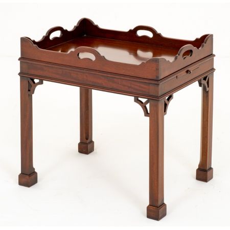 Englischer Mahagoni Kaffeetisch Tablett antik ca 1920