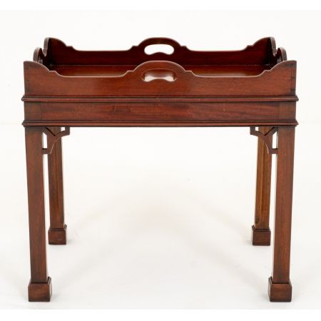 Englischer Mahagoni Kaffeetisch Tablett antik ca 1920