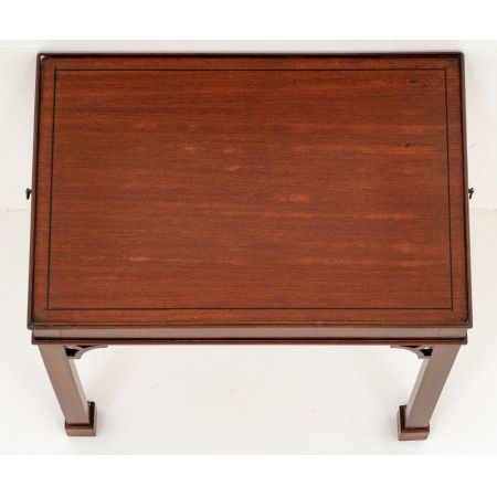 Englischer Mahagoni Kaffeetisch Tablett antik ca 1920