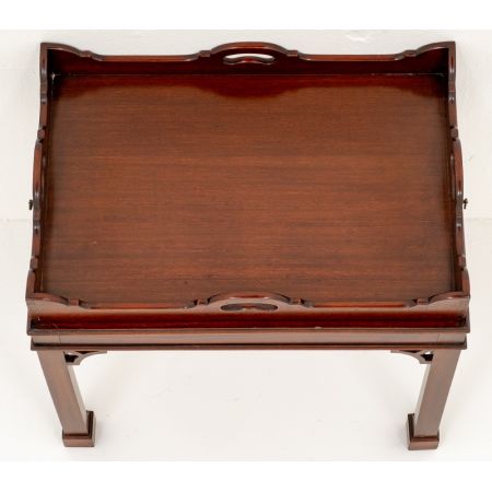 Englischer Mahagoni Kaffeetisch Tablett antik ca 1920