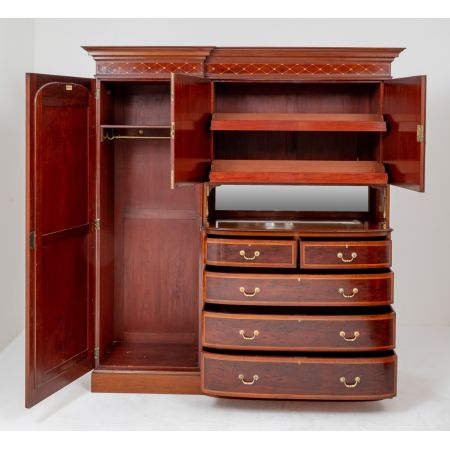 Antiker edwardianischer Mahagoni Kleiderschrank englisch ca 1890