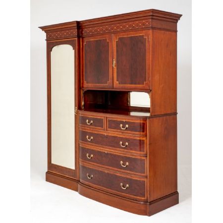 Antiker edwardianischer Mahagoni Kleiderschrank englisch ca 1890