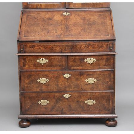 Antiker Aufsatzsekretär Nussbaum Bureau Bookcase englisch ca 1920