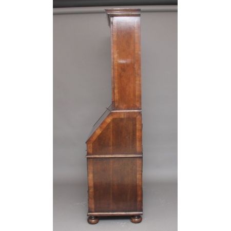 Antiker Aufsatzsekretär Nussbaum Bureau Bookcase englisch ca 1920