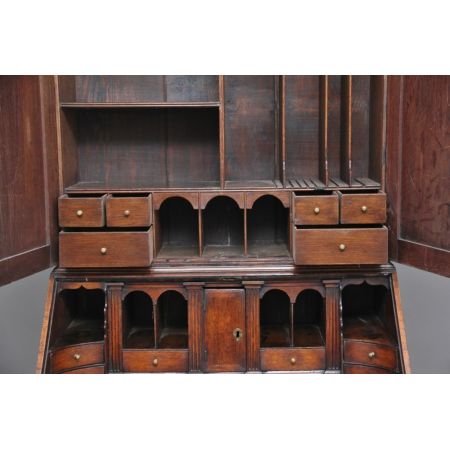 Antiker Aufsatzsekretär Nussbaum Bureau Bookcase englisch ca 1920