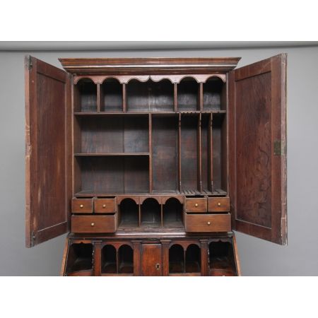 Antiker Aufsatzsekretär Nussbaum Bureau Bookcase englisch ca 1920