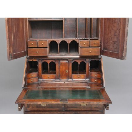 Antiker Aufsatzsekretär Nussbaum Bureau Bookcase englisch ca 1920
