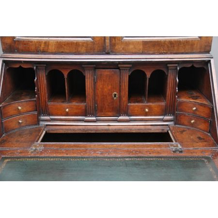 Antiker Aufsatzsekretär Nussbaum Bureau Bookcase englisch ca 1920