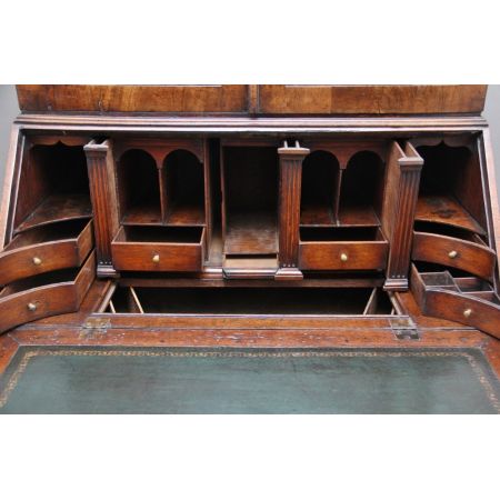 Antiker Aufsatzsekretär Nussbaum Bureau Bookcase englisch ca 1920