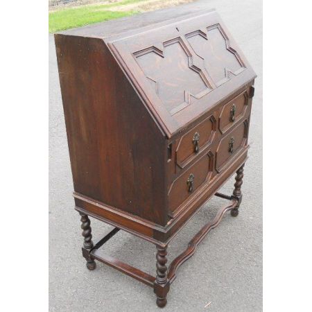 Jakobinischer antiker Aufsatzsekretär Eiche Bureau Bookcase ca 1920