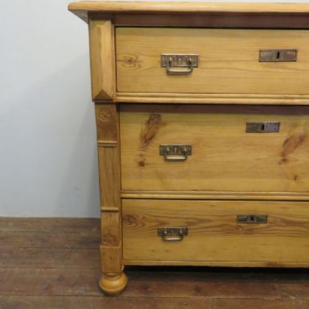 Antike Art Nouveau Kiefer Kommode Weichholz englisch ca 1890