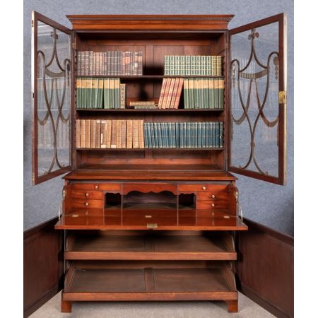 Georgianisches Mahagoni Bureau Bookcase Aufsatzsekretär original antik ca 1820