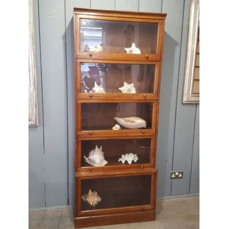 Antike Massivholz Vitrine Bücherschrank englisch ca 1930