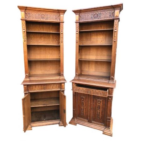 Antike französische Eichen Bücherregale ca 1880